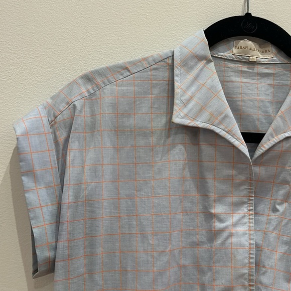 Short sleeve blue and orange button down - Picture 4 of 4